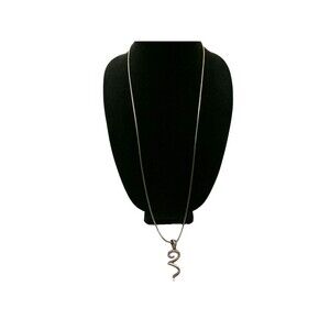 Soho Designs Pendant Necklace Snake Curly Cue Brutalist Antique Gold Tone 34 in